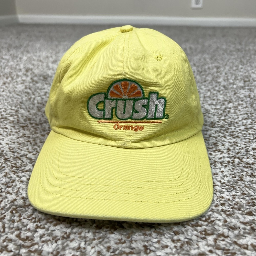 Crush Hat Cap Strap Back Mens One Size‎ Yellow Orange Soda Logo Baseball Promo